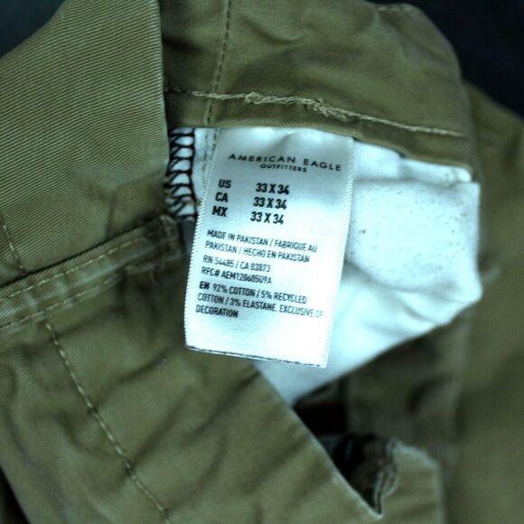 American Eagle Pants Mens 32x31 Khaki Flex Athletic Fit Casual Chino Stretch - Picture 3 of 13